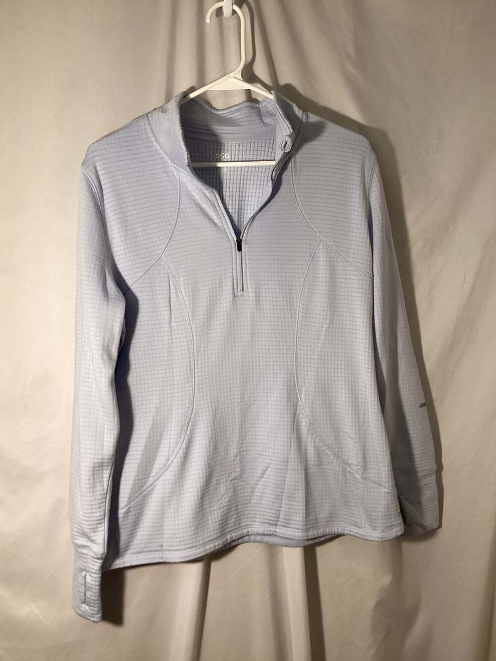 DSG 1/2 Zip Pullover Size L Light Blue Waffle Thermal Long Sleeve